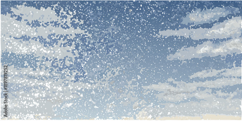 A vibrant blue sky filled with fluffy white clouds and sunlit patches