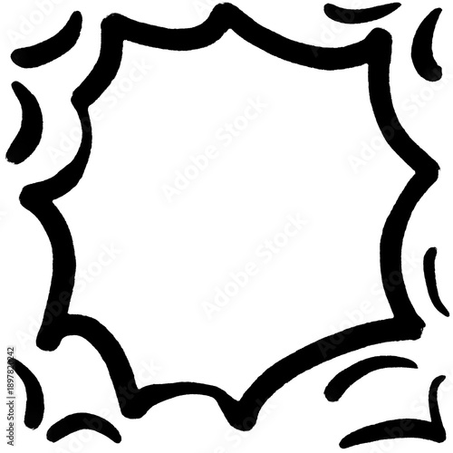 Doodle frame with abstract ornament for design element.