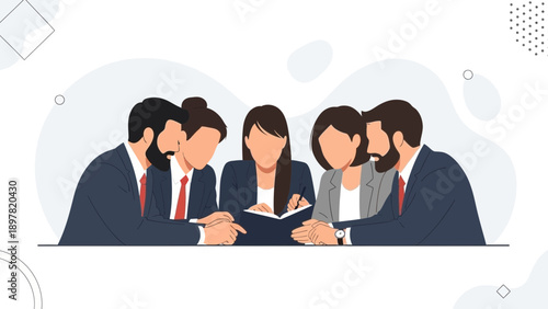 Diverse Business Team Collaborating on Project, Meeting Strategy Discussion