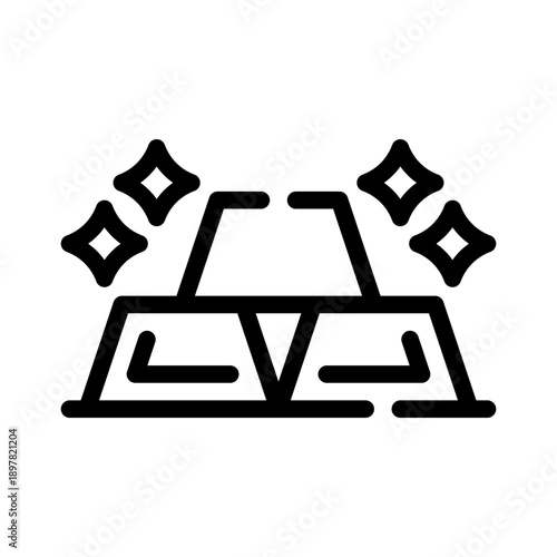 gold nugget line icon