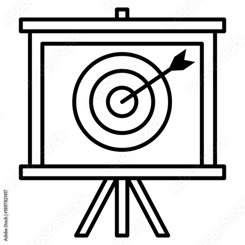 Business Target and Goal Achievement Presentation Icon