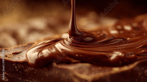 Melted Dark Chocolate Flowing over Bar / チョコバーの上に流れる溶けたダークチョコレート3