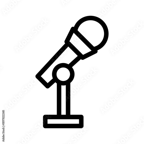 mic stand line icon