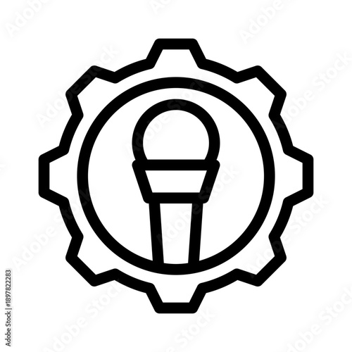 mic settings line icon