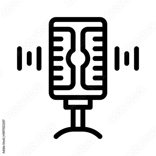 microphone waves line icon