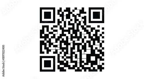 A stark black and white image displays a complex qr code pattern with three finder patterns visible high quality professional