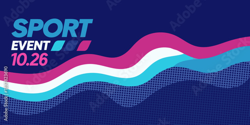 A vibrant graphic design announcing a sport event on october 26th