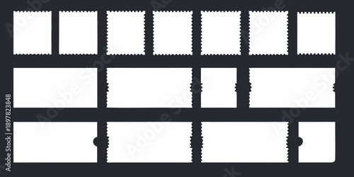Film negative strips with varying frame counts against a black background