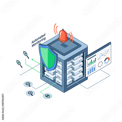 Server Security Alert System with Shield Protection.