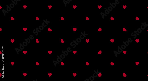 Red heart shapes on black background.