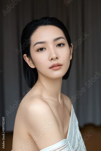 Generated art and fashion portrait of a woman.