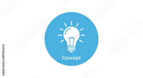 Concept Icon Light Bulb Symbolizing Idea Generation and Innovation.