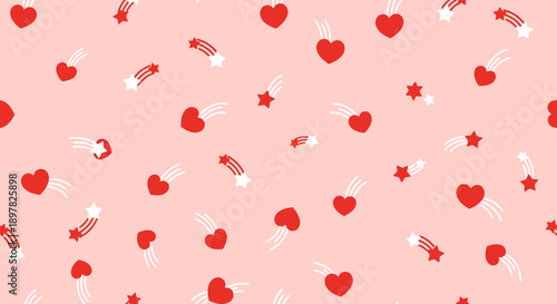 Valentine's Day pattern with hearts and stars.