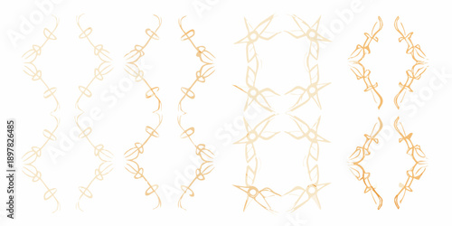 Abstract watercolor pattern featuring repeating barbed wire motifs