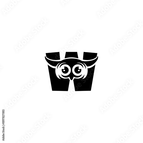 Abstract owl face with letter...