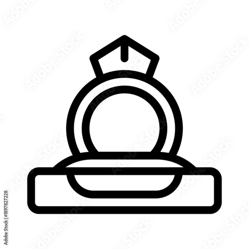 wedding rings line icon