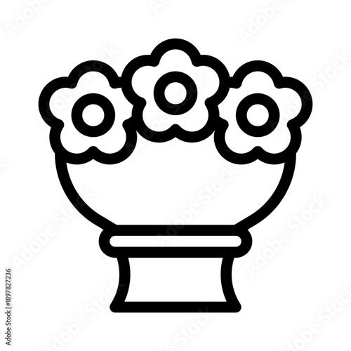 wedding bouquet line icon