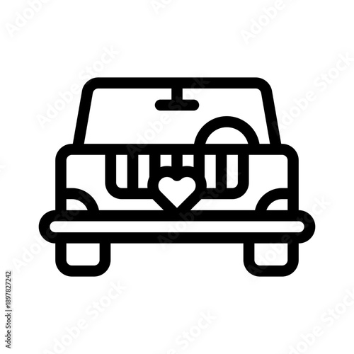 wedding car line icon