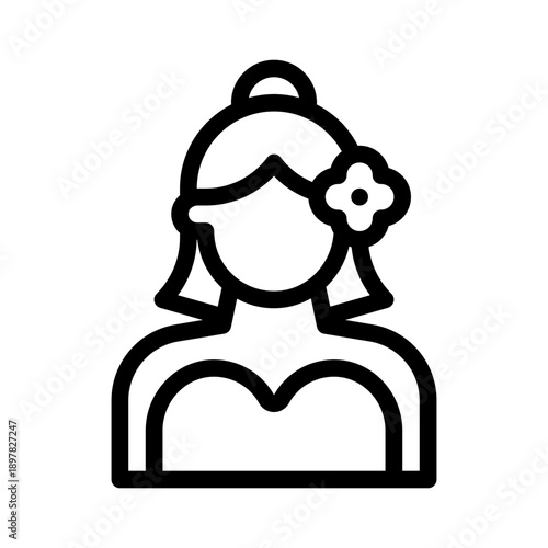flower girl line icon