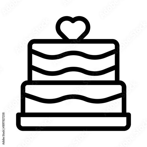 wedding cake line icon