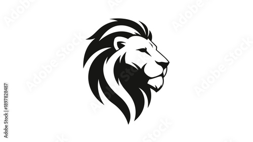 Stylized Majestic Lion Head Profile Vector Logo