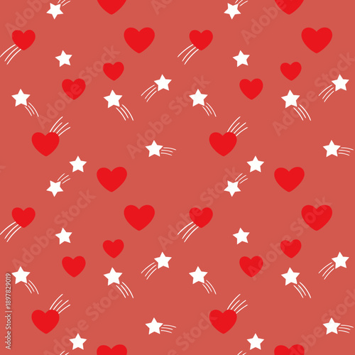 heart and star pattern background design.
