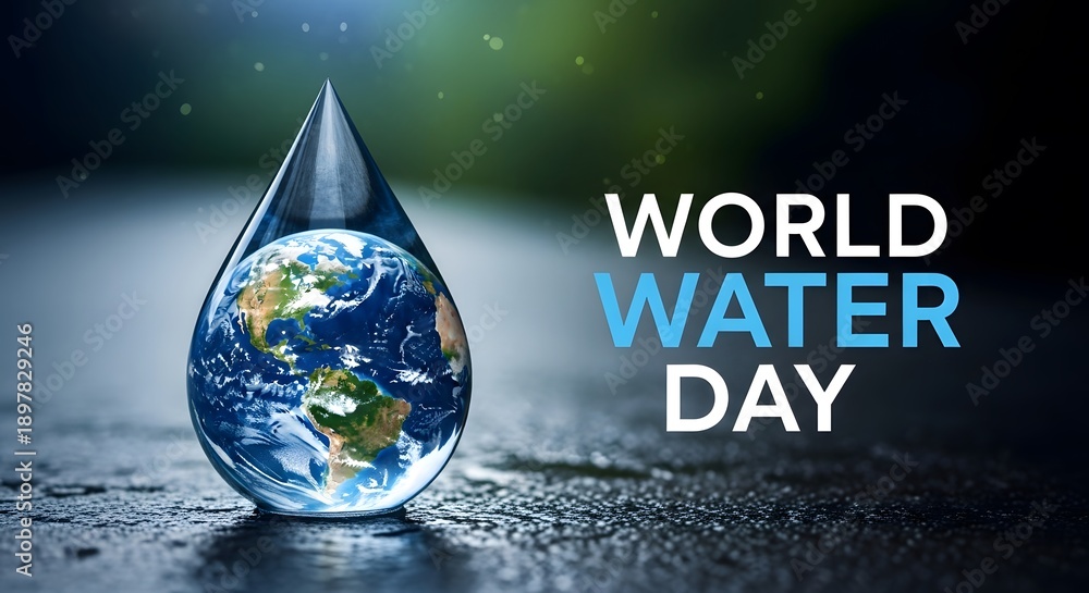 Fototapeta premium World water day celebrating earth's life giving resource and conservation efforts