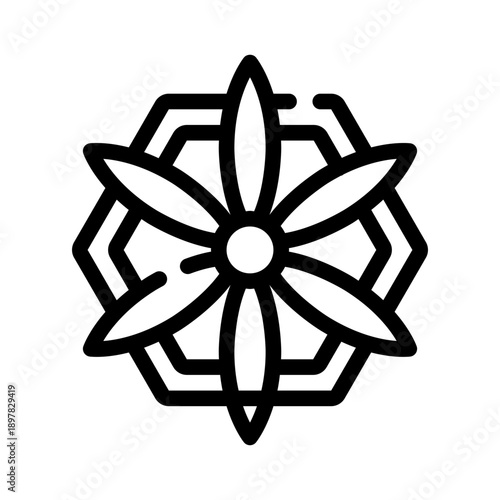 abstract mandala line icon