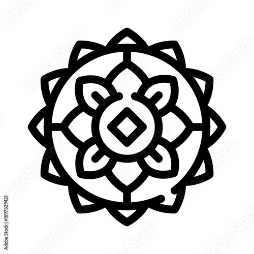 circular mandala line icon