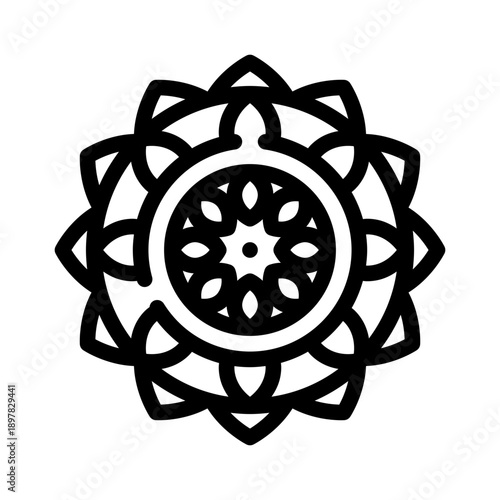 boho mandala line icon