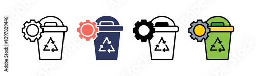 Recycling Process Icon Multiple Style