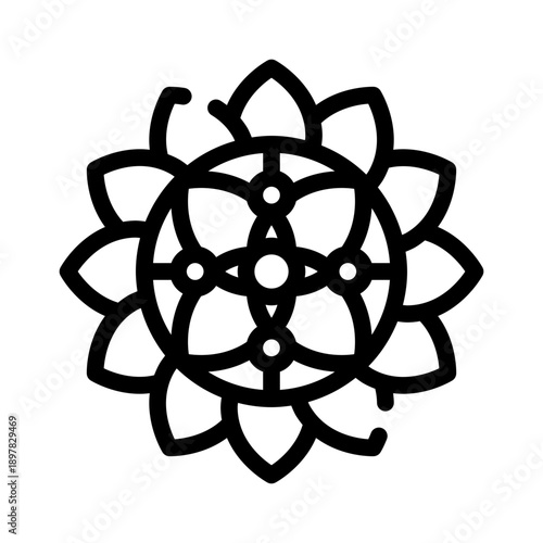 intricate mandala line icon