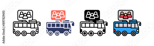 Public Transportation Icon Multiple Style