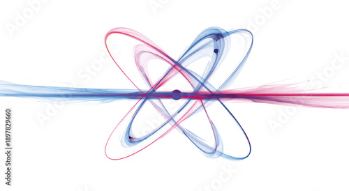 Wallpaper Mural Abstract Colorful Atom Particle Animation with Blue and Pink Swirling Lines Torontodigital.ca
