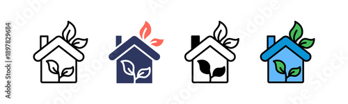 Sustainable Lifestyle Icon Multiple Style