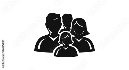 A stark black silhouette depicts a family of three including a mother father and child united together