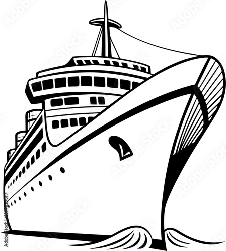 vector illustration of a ship