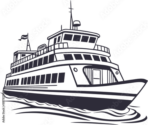 vector illustration of a ship