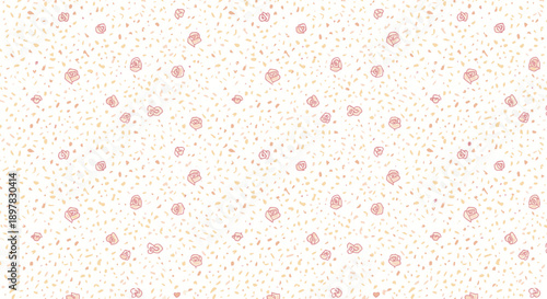Soft pink and gold polka dot pattern.