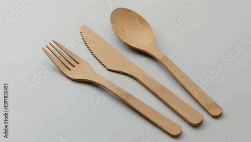 Sustainable wooden fork knife and spoon dining utensils perfect for ecofriendly food packaging catering events and zero waste restaurant solutions