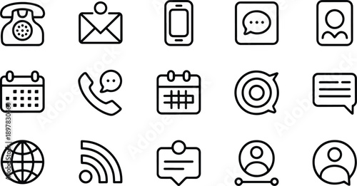 Set of Communication and Technology Icons