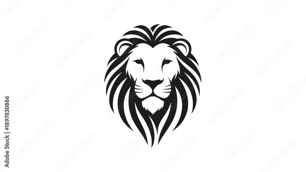Obraz premium Majestic Stylized Lion Head Logo Design