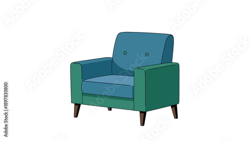 Stylish contemporary lounge chair with dual color upholstery offering comfortable seating for home living room or office decor concepts