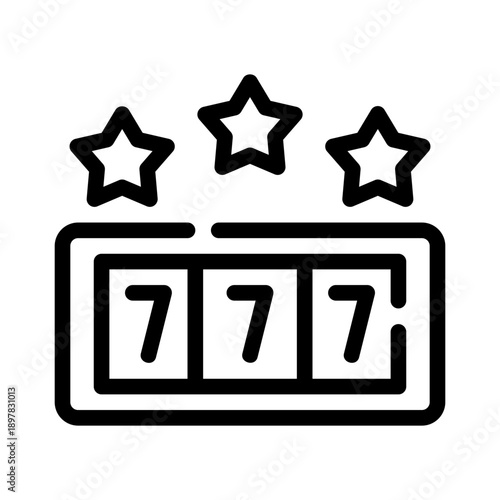 lucky number line icon