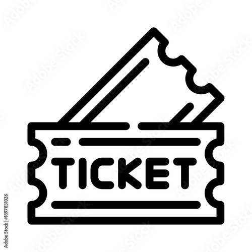 ticket stub line icon