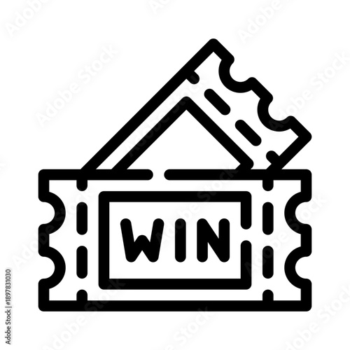 winning ticket line icon
