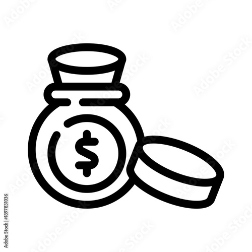 money bag line icon