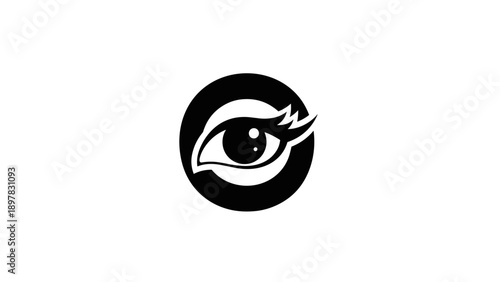 Modern Stylized Eye Logo in a Circle
