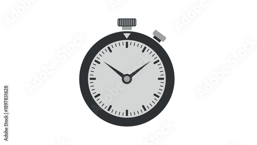 Minimalist graphic stopwatch icon representing precise time measurement, efficiency, and deadlines, perfect for business planning, sports timing, or productivity apps