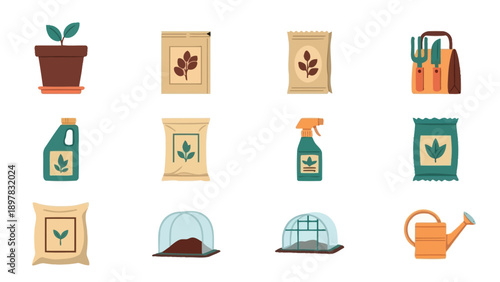 Essential gardening tools and supplies for home planting and cultivating healthy plants in a personal garden or backyard setting